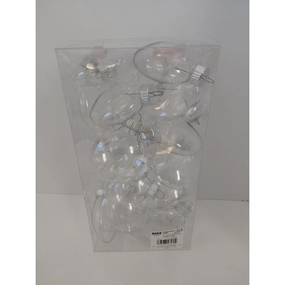 DIY Plastic Christmas Ornaments Clear 25‎ Piece Plastic Make Market NEW